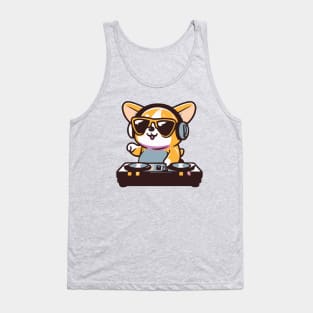 Cute Corgi plays Dj Music Funny Dog kawaii Tank Top